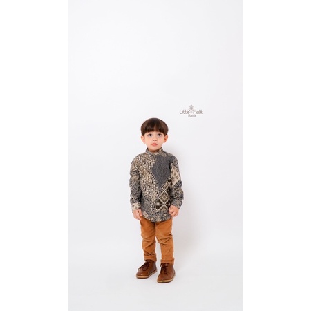 READY STOCK Kemeja Batik Anak / Ayah Lengan Panjang By Little Malik Batik, Navy &amp; Coklat