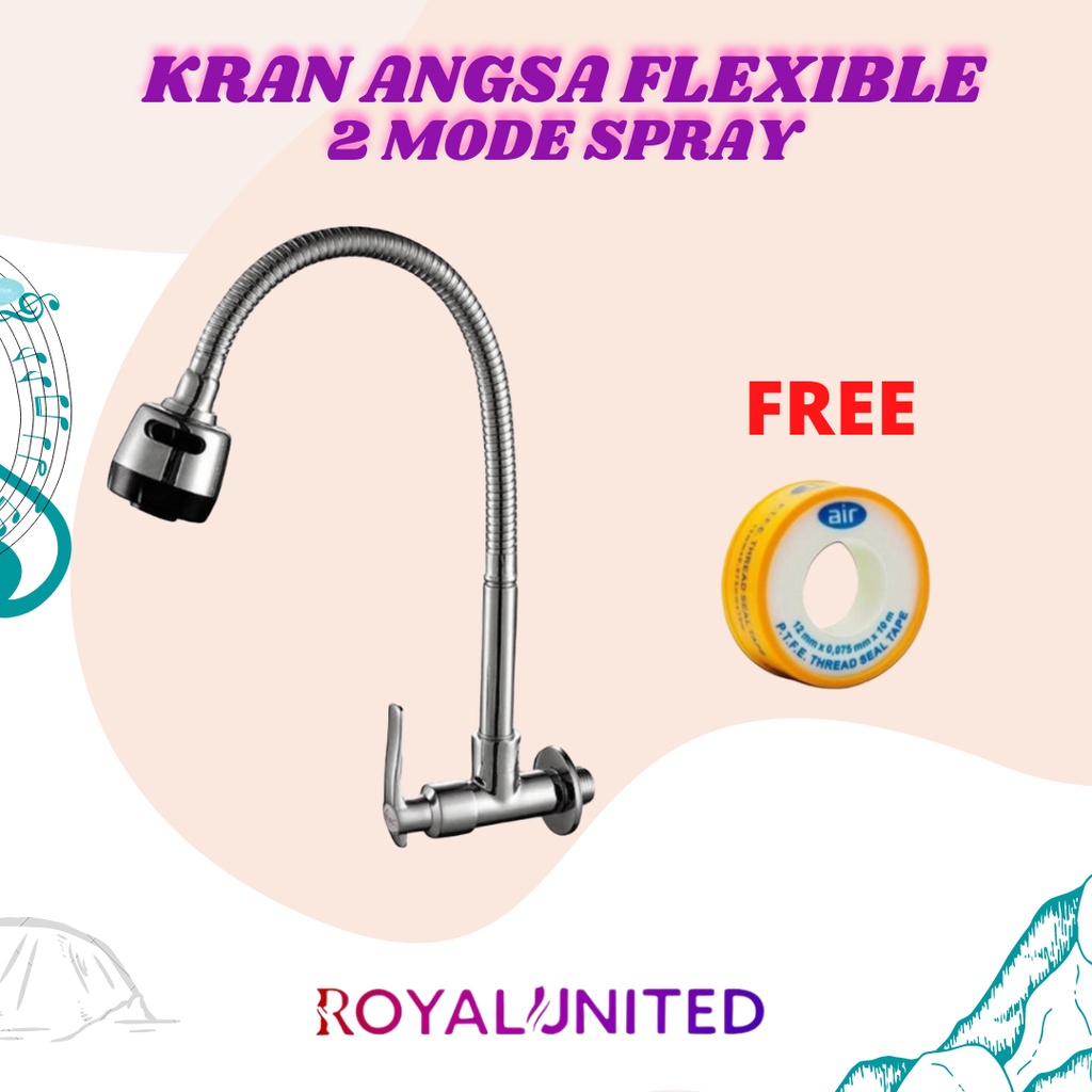 Kran Angsa Dapur Fleksibel / Flexible - 1/2 Inch - High Quality / Kran Angsa Fleksibel Kepala On Off Cuci Piring Keran Sink Stainless Stanlis Dapur Grosir / Kran Angsa Dapur Fleksibel / Flexible - 1/2 Inch  / Kran Angsa Fleksibel / Kran Fleksibel - BP