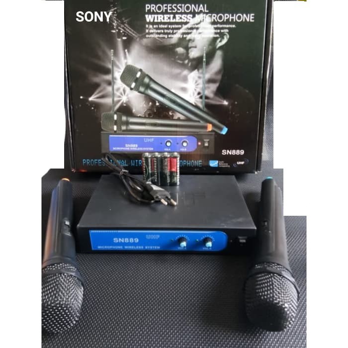 Sony Mic Double Wireless Sony SN 889 Suara Empuk- Hitam