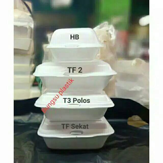 Sterofoam ECERAN sterofom styrofoam styrofom FOAM fom Eceran @10pcs box gabus tempat nasi hajatan
