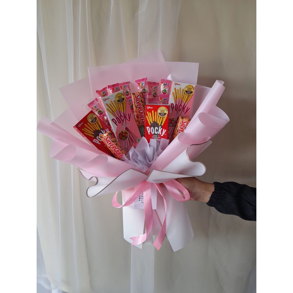 Buket Snack/ Buket Pocky/ Buket Wisuda/ Buket Ultah (Pocky Yupi)