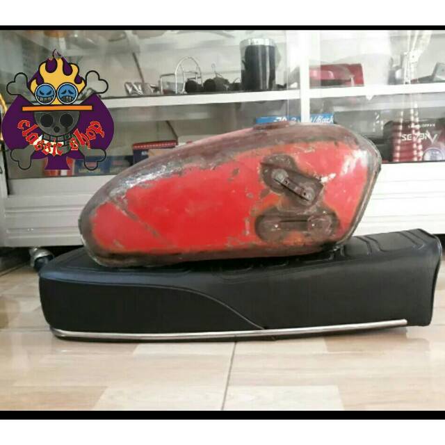 paket tangki bensin glatik plat drum jok CB