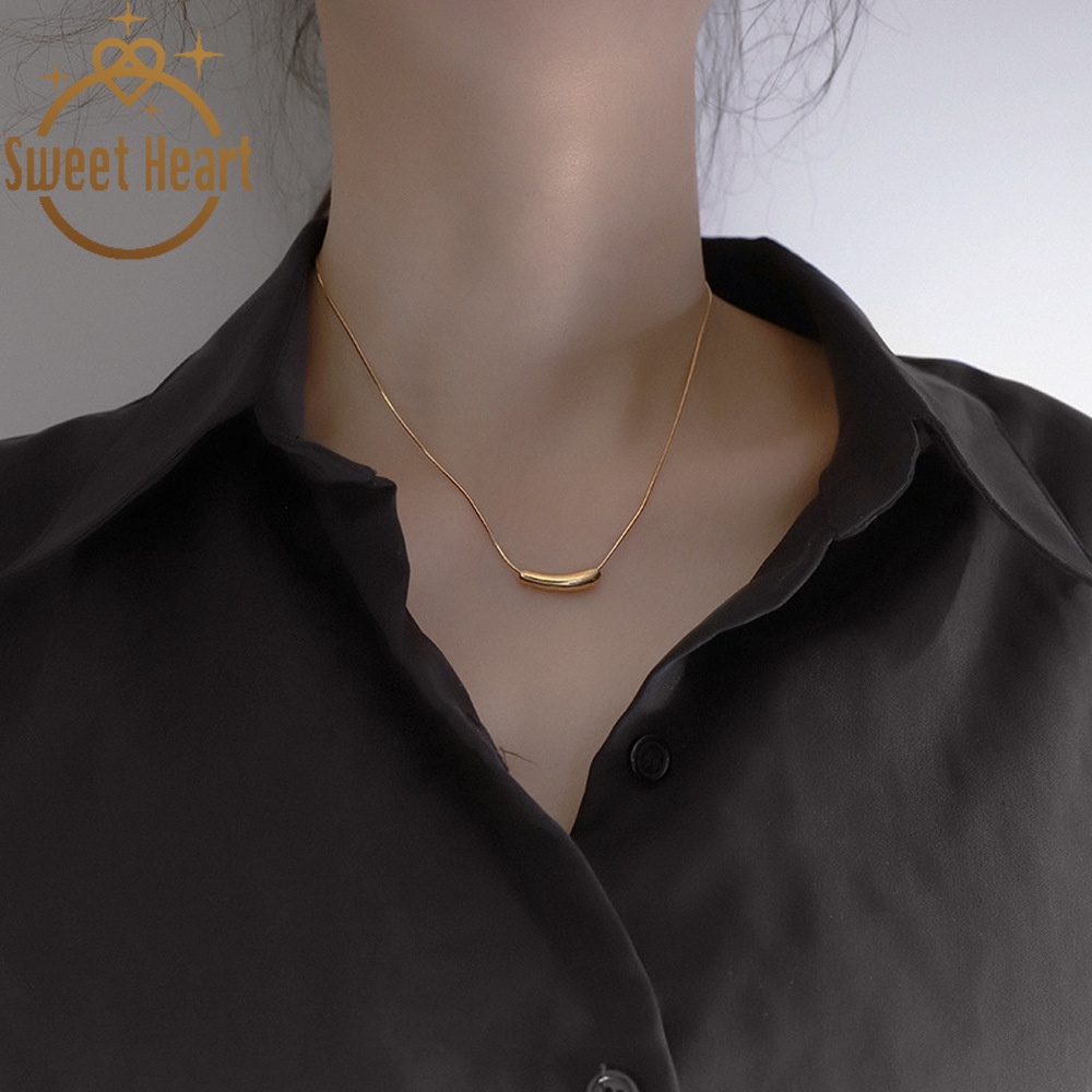 2021 Korean Eggplant Beanie Smile Clavicle Chain Necklaces Pendant Girls Exquisite Ins Trend Elbow Necklace Womens Ladies Sweet Heart Jewelry