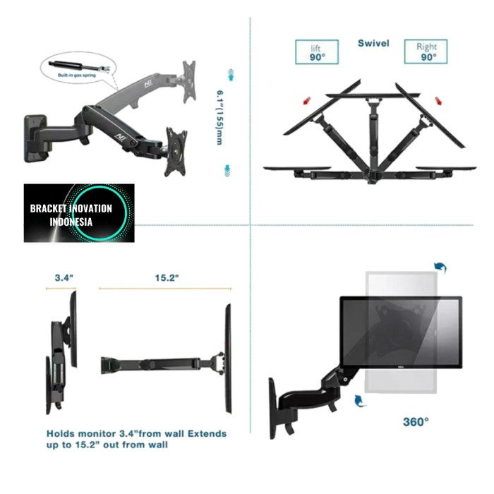 Bracket/Braket/Breket Monitor/TV 15 17 19 20 22 24 27&quot; Max 30&quot;