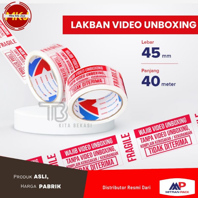 

LAKBAN MITRAN PACK 40 METER/ ISOLASI UNBOXING 40 METER/ LAKBAN UNBOXING/ MITRAN PACK