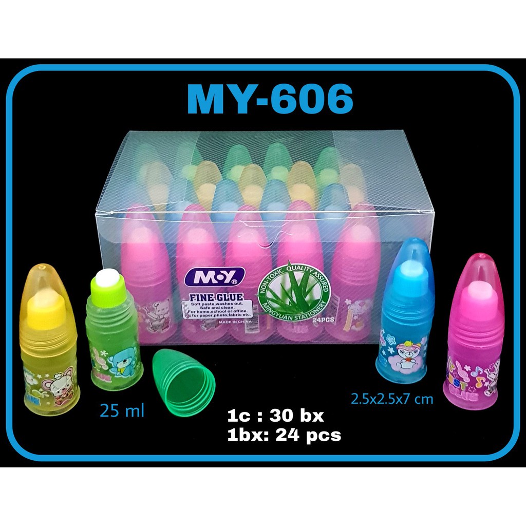 

LEM CAIR FANCY LUCU Lem Kertas 25ml MY-606 / Lem Anak Sekolah Lem kertas cair jual ecer harga grosir