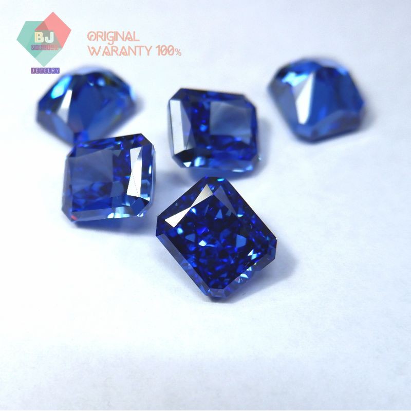 Premium Quality Batu Permata Simulant Diamond Fancy Blue A8 American Quality