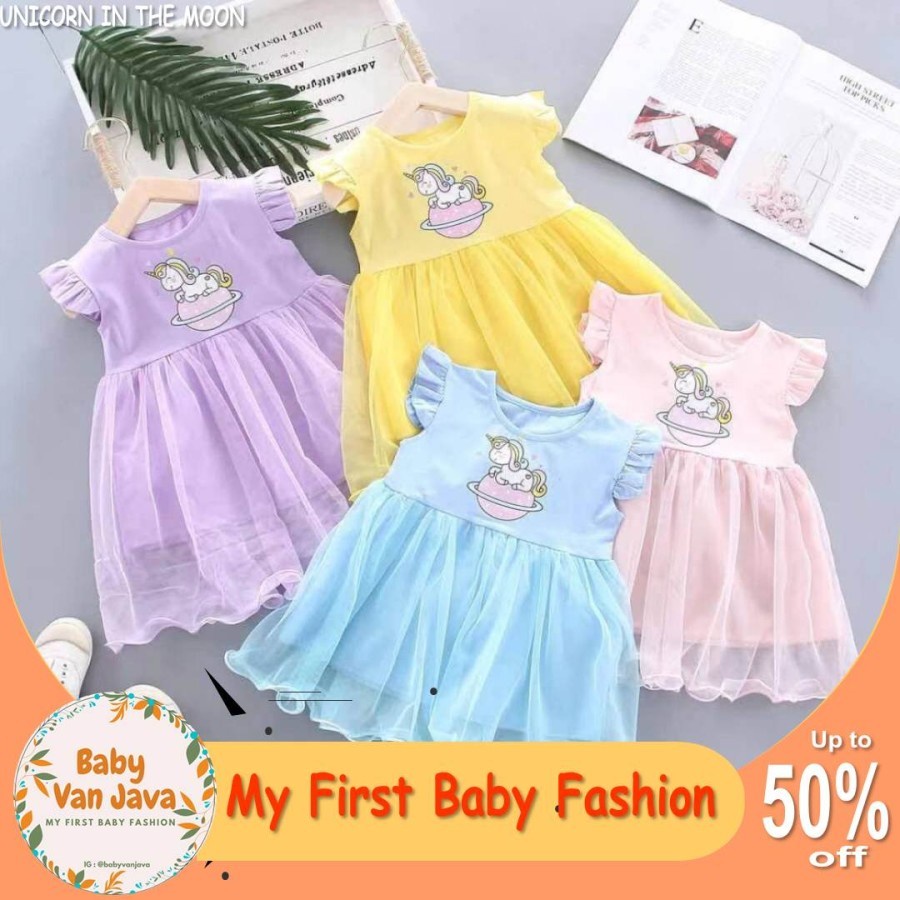 Baju Anak Perempuan Kaos Baju Setelan Dress Bayi Colourfull (1 Tahun - 3 Tahun)