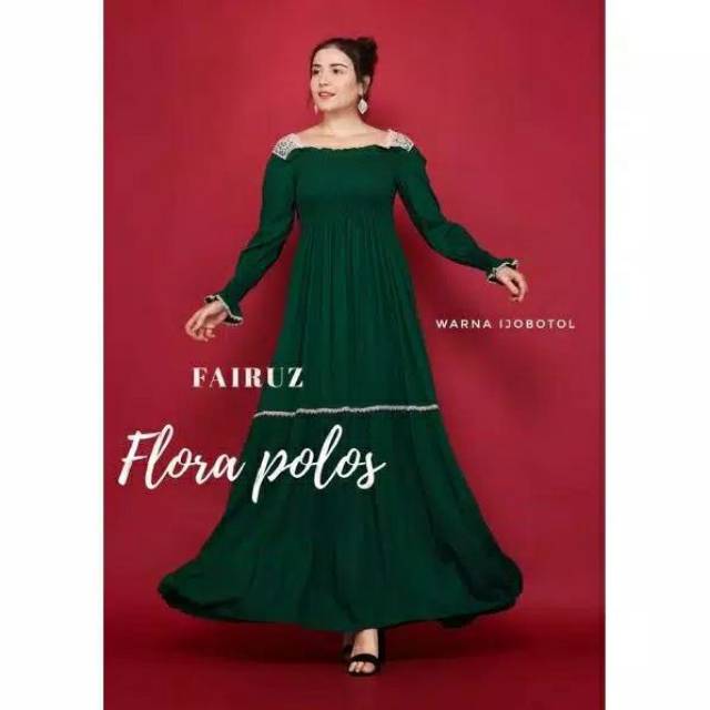 GAMIS RENDA KERUT FLORA POLOS