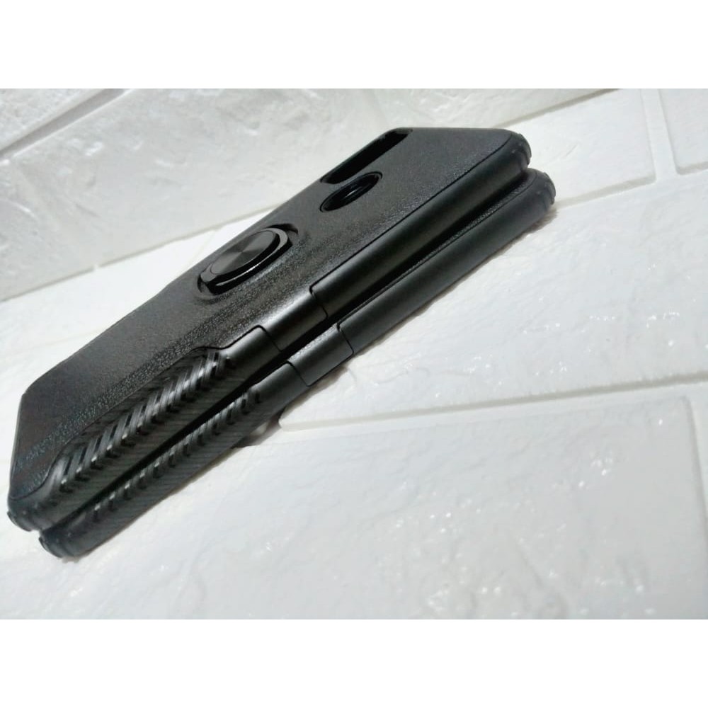 Samsung Note 10 Plus Hardcase Ring Carbon Thunder - Hitam