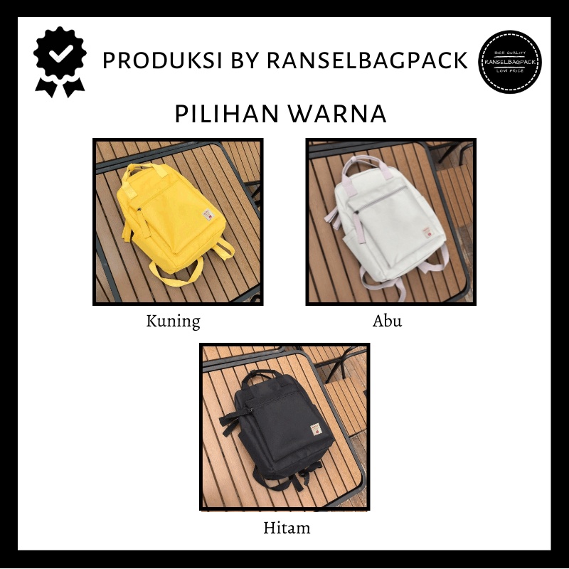 Tas Ransel Sekolah Kuliah Kerja Remaja Dewasa Model Korea Fashion Terbaru Murah Kekinian Bagus Laptop Import Lokal Original Multifungsi Stylish Backpack Simple Casual Elegan Perempuan Wanita Cewek