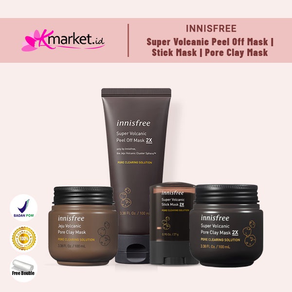 [BPOM] Innisfree Super Volcanic Pore Clay Mask 2x| Stick Mask | Peel Of Mask | Jeju Clay Mask