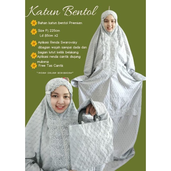 mukena terusan katun bentol