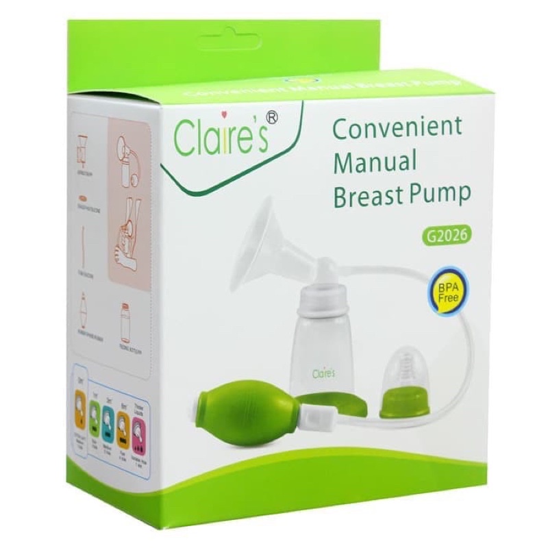 Claire's Manual Breast Pump Bottle Nipple G2026 - Claires Pompa Asi Manual + Botol Dot Bayi