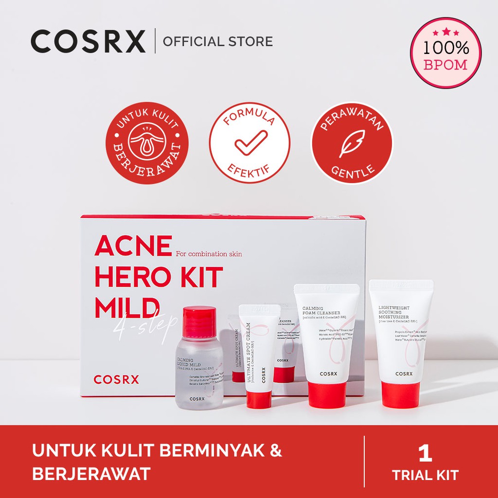COSRX AC Collection Acne Hero kit Mild Skin Care (Untuk kulit sensitif)