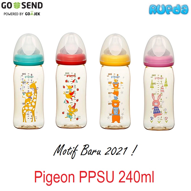 Motif 2021 Pigeon PPSU 240ml Wideneck Baby Bottle Botol Susu Bayi