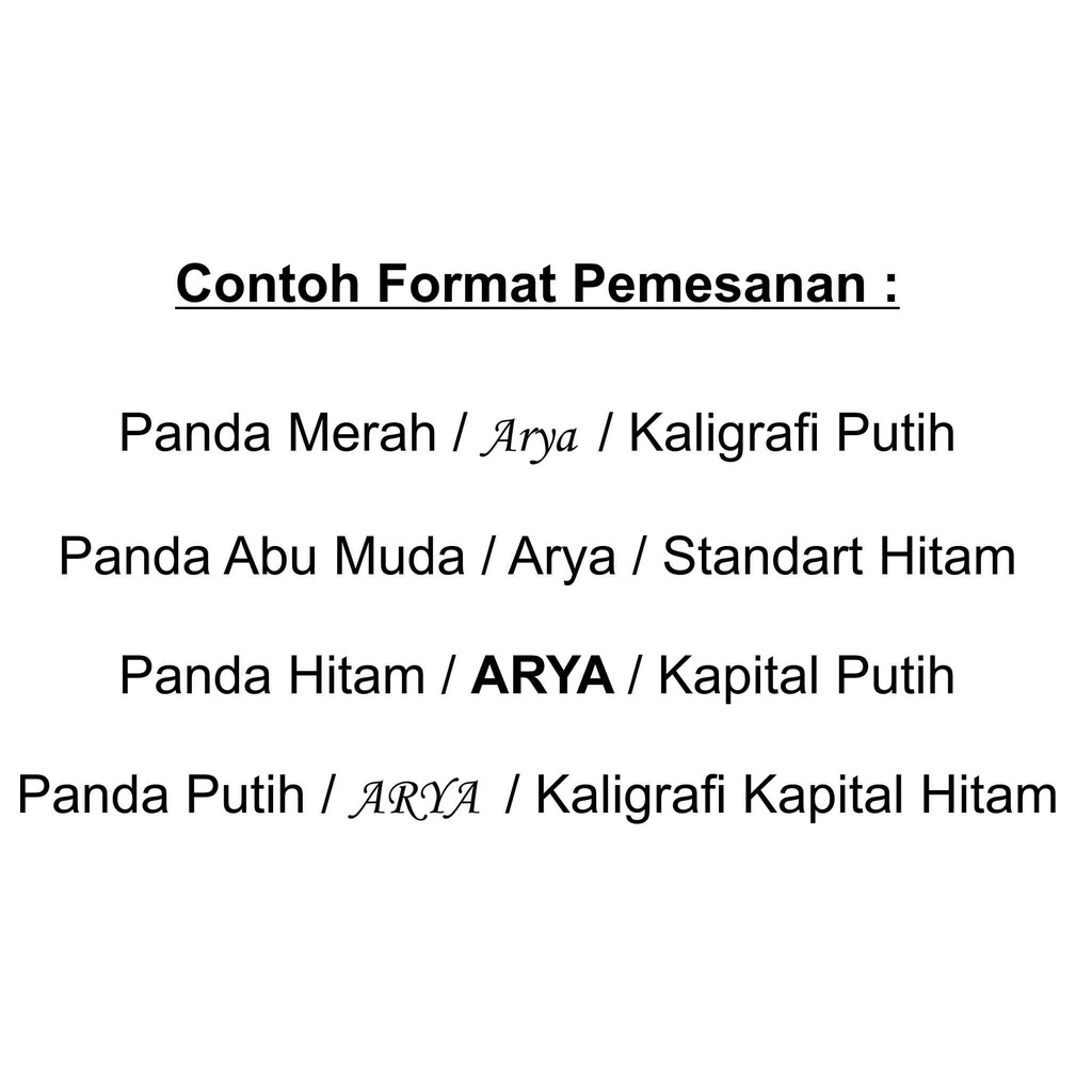 KUPLUK PANDA ANAK BORDIR NAMA FREE NAMA CUSTOM NAMA REQUEST NAMA MURAH