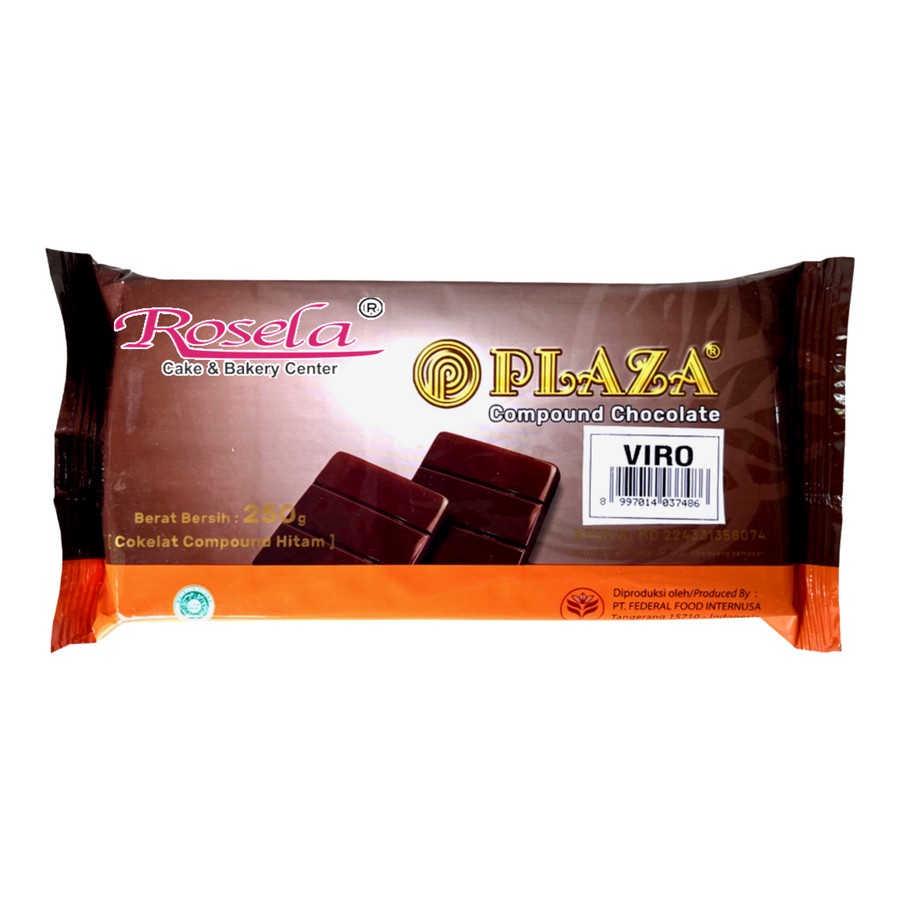 

PLAZA Compound Chocolate Dark 250 gram Viro Coklat Compound Dark