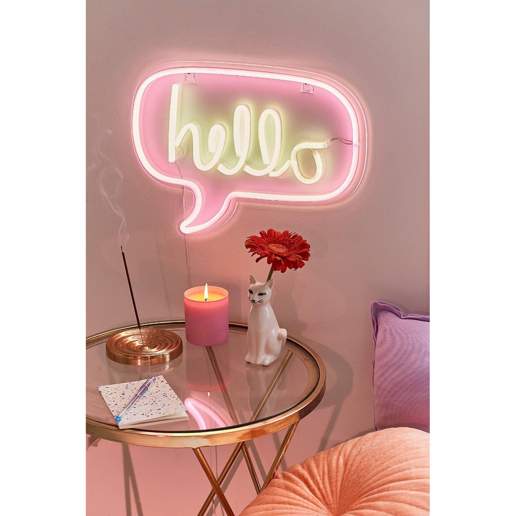 Lampu Neon Led Lampu Neon Flex Lampu Hias Neon Sign Kamar Aesthetic Bentuk Hello Untuk Dekorasi