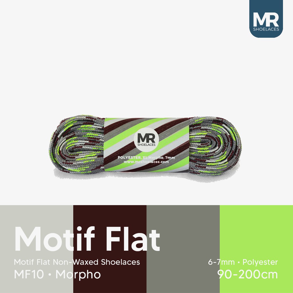 MR Shoelaces MF10 Morpho Tali Sepatu Motif Flat Gepeng 100-200cm - Premium Shoelace Lebar 6-7mm