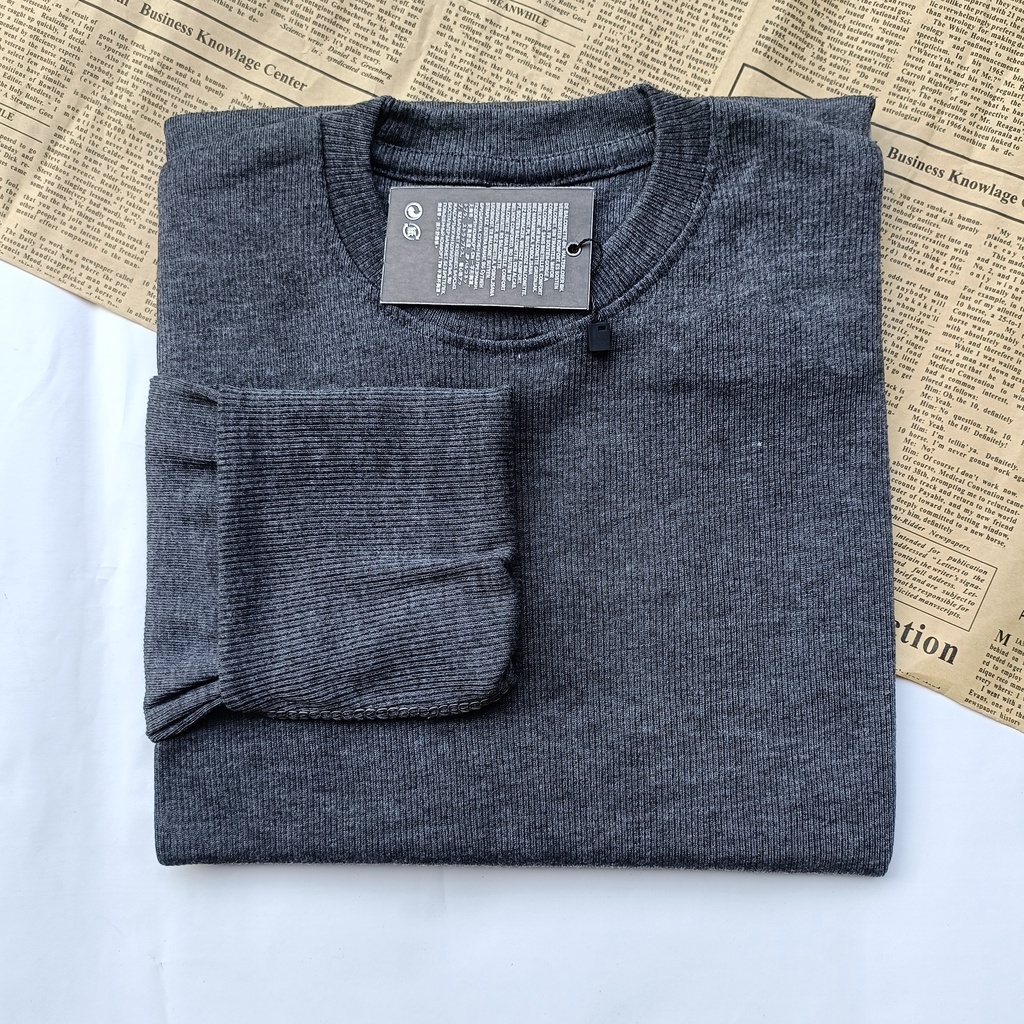 PART II Kaos Rib Premium / Kaos Grosir / Kaos Rib Premium Tebal / Kaos Lengan Panjang Termurah-Abu tua