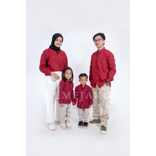 KEMEJA COUPLE AYAH DAN ANAK POLOS PANJANG