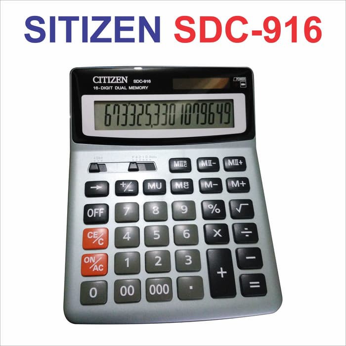 Kalkulator Original CITIZEN 16 Digit Calculator SDC-916 Best Quality