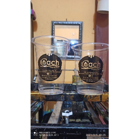 Sablon Cup Kemasan Minuman Plastik BSM 14oz / 16oz 5grm Datar 500pcs