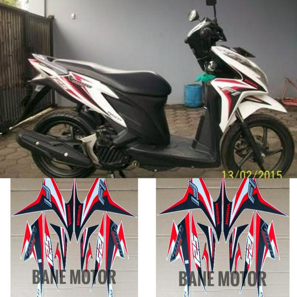 PROMO.. stiker motor Vario 125 putih merah - striping Vario Techno 125 2013-2014 - stiker body Vario