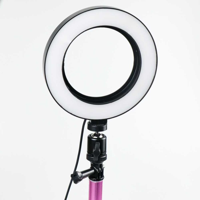 Lampu Ring Light LED Kamera 16CM + Tripod Halo EL940008A - Putih