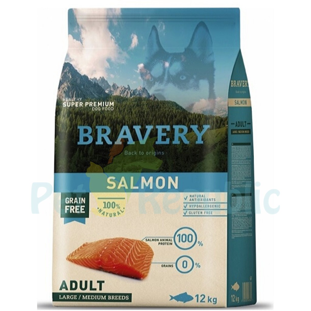 

BRAVERY Makanan Anjing Medium Adult Dog SALMON 12kg