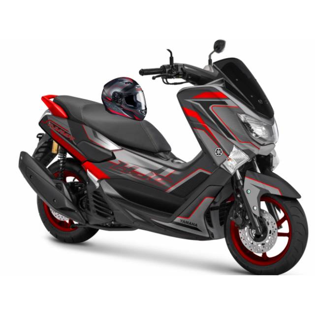 Decal stiker NMAX grafis merah 155 stiker grey sticker