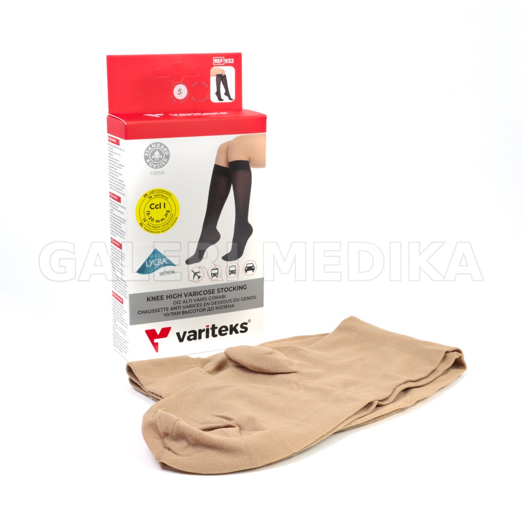 Stocking Varises / Stoking Varises Variteks 932 Knee High (Jari Tertutup) - Kompresi Ringan 15-20mmHg Kelas I / Light Compression CCL 1