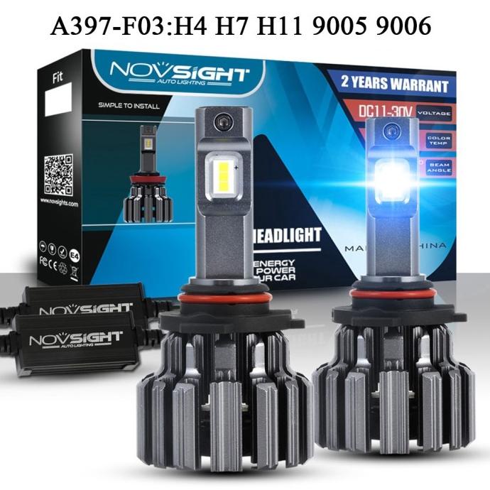 NOVSIGHT SEPASANG LAMPU DEPAN MOBIL LED SUPER TERANG H4 H11 H7 9005 90 DXG68466ES