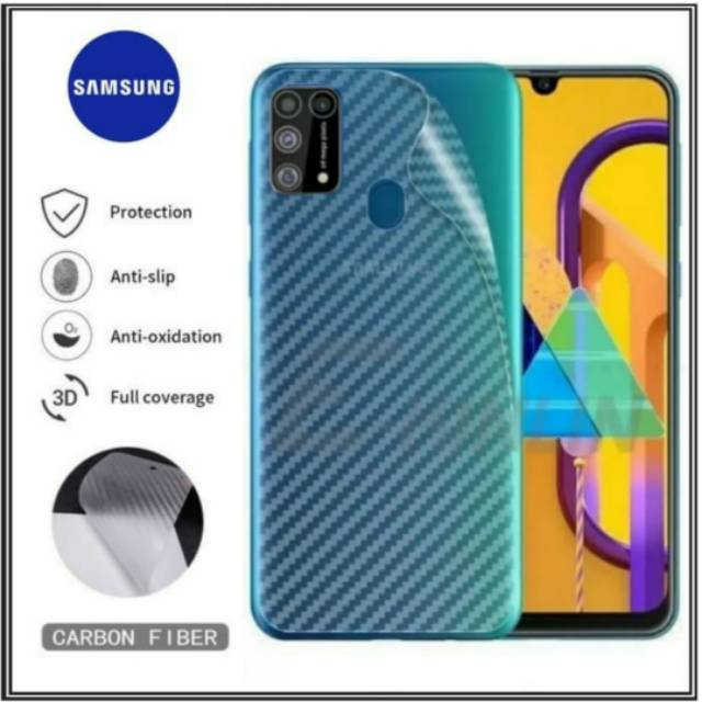 Garskin Carbon Samsung M21 Skin Anti Gores Belakang Hp Samsung Galaxy M 21 DI ROMAN ACC