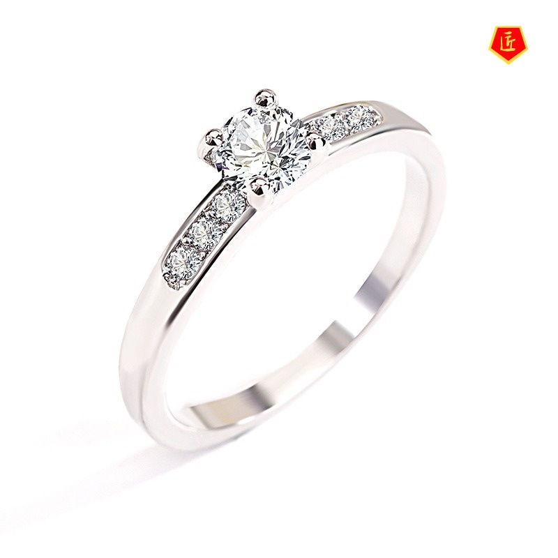 [Ready Stock]Simple Single Rhinestone Ring Women's Korean-Style Fashion Elegant