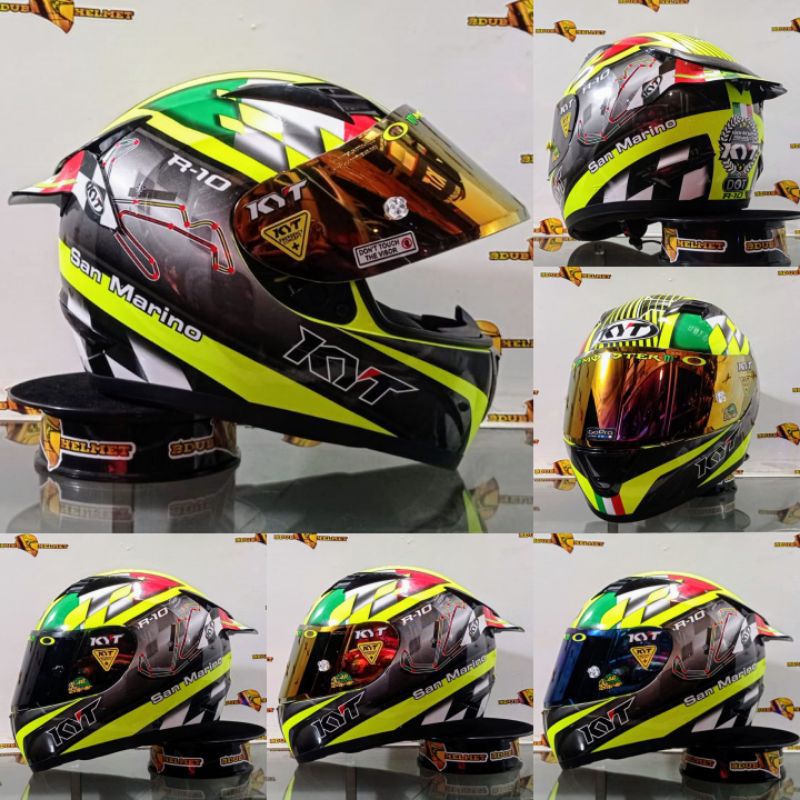 Helm KYT r10 motip.sanmarino original helm modip  (PAKET GANTENG)