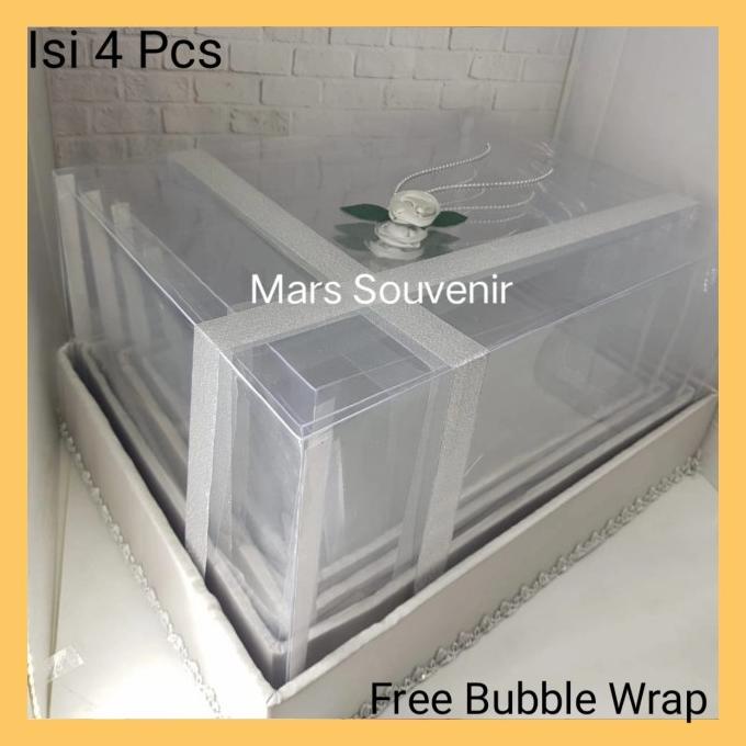 

AKSESORIS PERNIKAHAN BOX / KOTAK HANTARAN SESERAHAN GARIS SILVER PERLENGKAPAN PESTA CRAFT