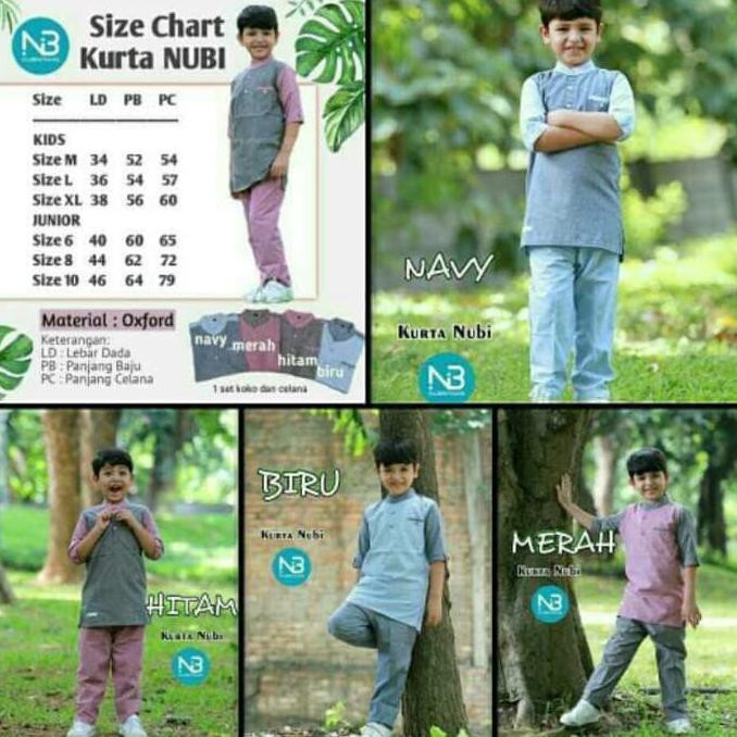 koko anak kurta nubi junior size 6 8 10 bahan adem murah