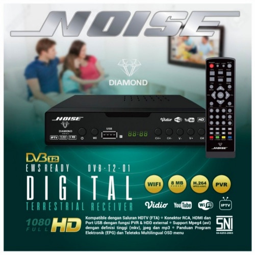 NOISE STB SET TOP BOX TV DIGITAL T2-02 NOIS DIAMOND DVB T2-01 SETBOX MEMORY 32MB EWS SYSTEM TERESIAL RECEIVER FULL HD BODY BESI SUDAH SNI HASIL SIARAN CLING BENING SINYAL LEBIH PEKA Memori 8Mb 1080p IPTV Wifi BOOSTER ANTENA UHF TERMURAH KUALITAS MANTAP