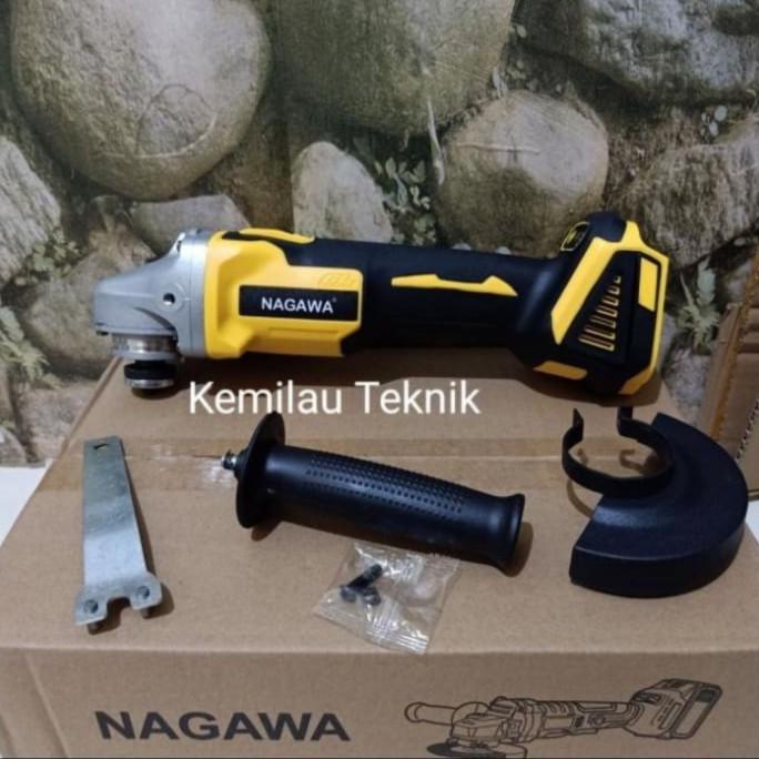BRUSHLESS Mesin Gerinda Cordless NAGAWA CG100U 4 Inch Grinder Baterai Termurah