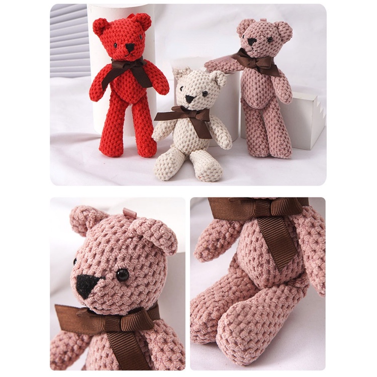 1pc Gantungan Kunci Boneka Beruang Bahan Plush Ukuran 16CM Untuk Dekorasi Pesta Ulang Tahun / Pernikahan