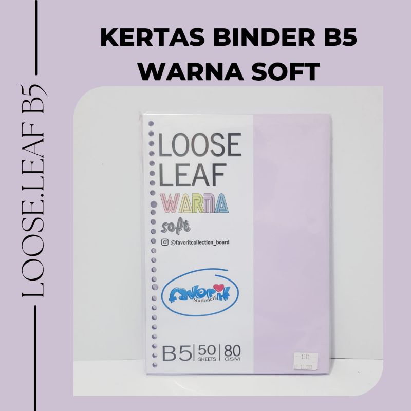 

Kertas Binder B5 WARNA PASTEL 100 lembar/Kertas Loose Leaf B5 WARNA PASTEL/ Isi Refill Binder warna muda