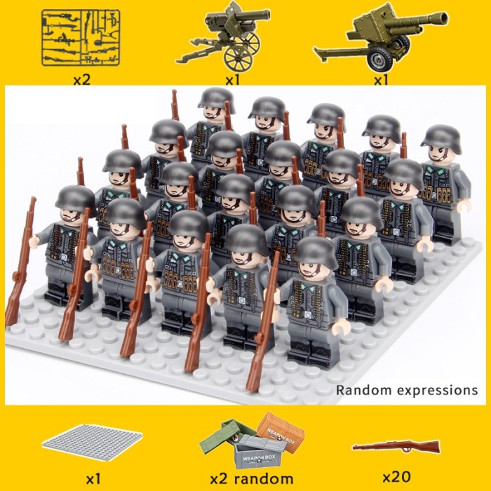 govsme.shop - Mainan Balok Bangunan Lego Model Tentara Militer WW2 Gaya Jerman
