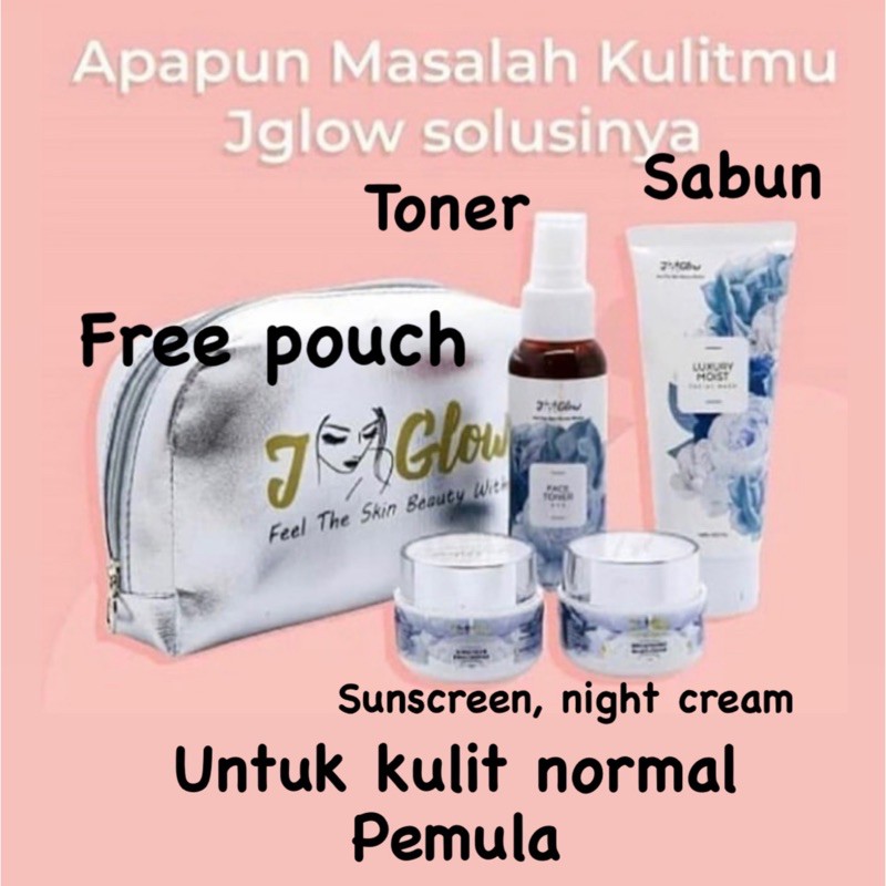 JGLOW SKINCARE PAKET PEMULA / PERAWATAN WAJAH/ CREAM/SERUM WAJAH/PERAWATAN KECANTIKAN/SKINCARE BPOM