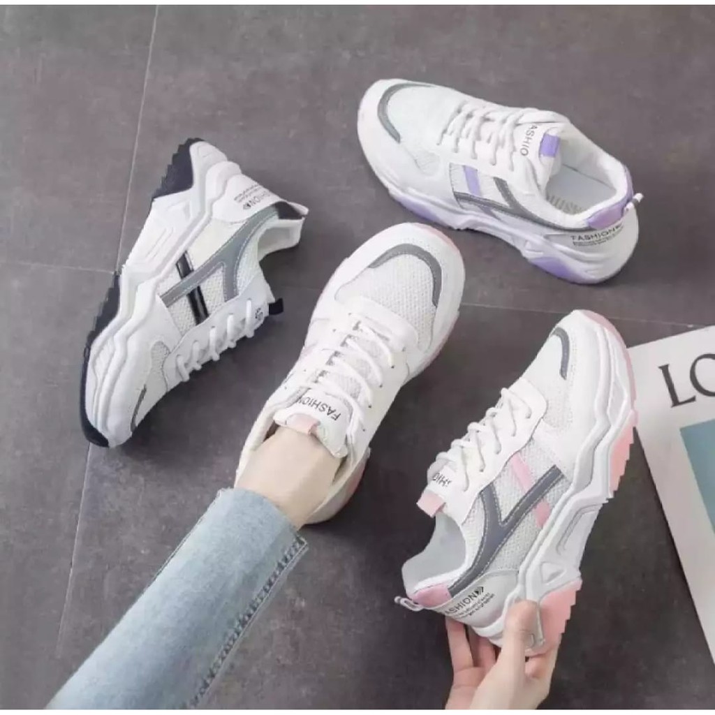 ARY_Shoes-  Sneakers Wanita Korea Sepatu Sepatu Warna Putih Trendy