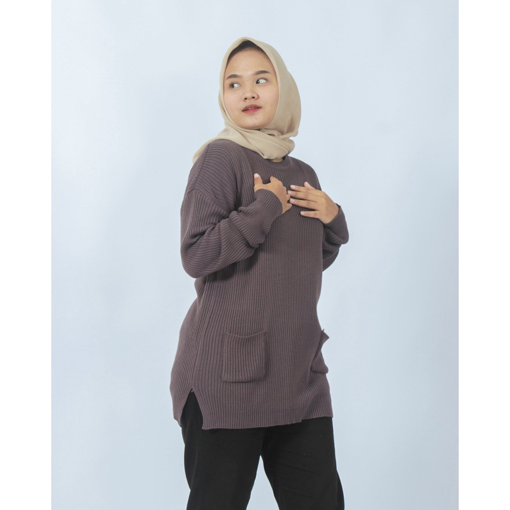 ZAHRA - Atasan Wanita Rajut Halus Jumbo Pocky Sweater Premium