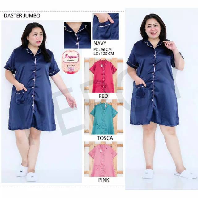 Daster Wanita Satin Embos Jumbo