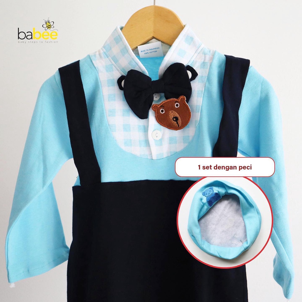 KOKO BEAR BORDIR Baju Koko Muslim Peci Bayi Cowok Anak Laki Keren Lebaran Aqiqah Murah Bestseller