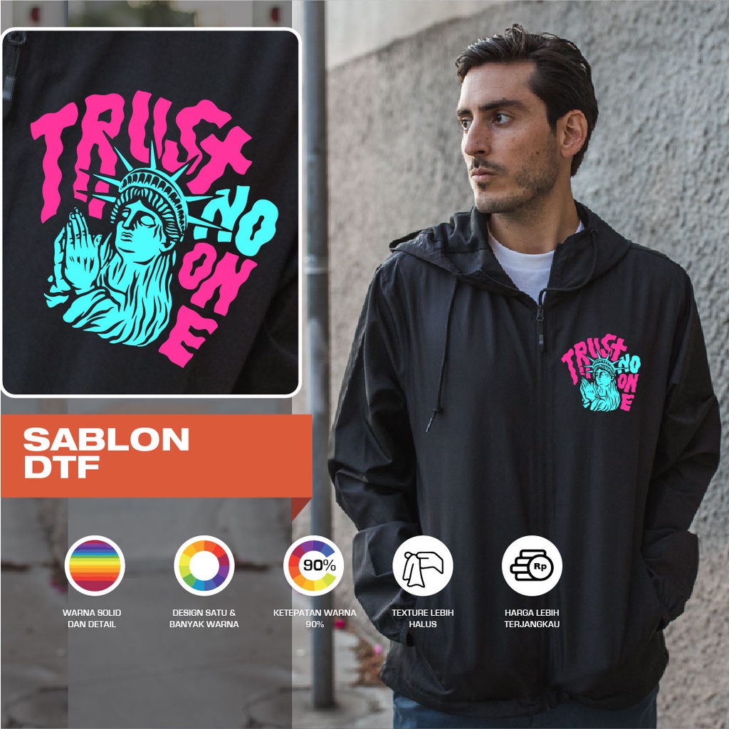 Custom Sablon Satuan DTF New States Apparel Jaket Windbreaker - 9810